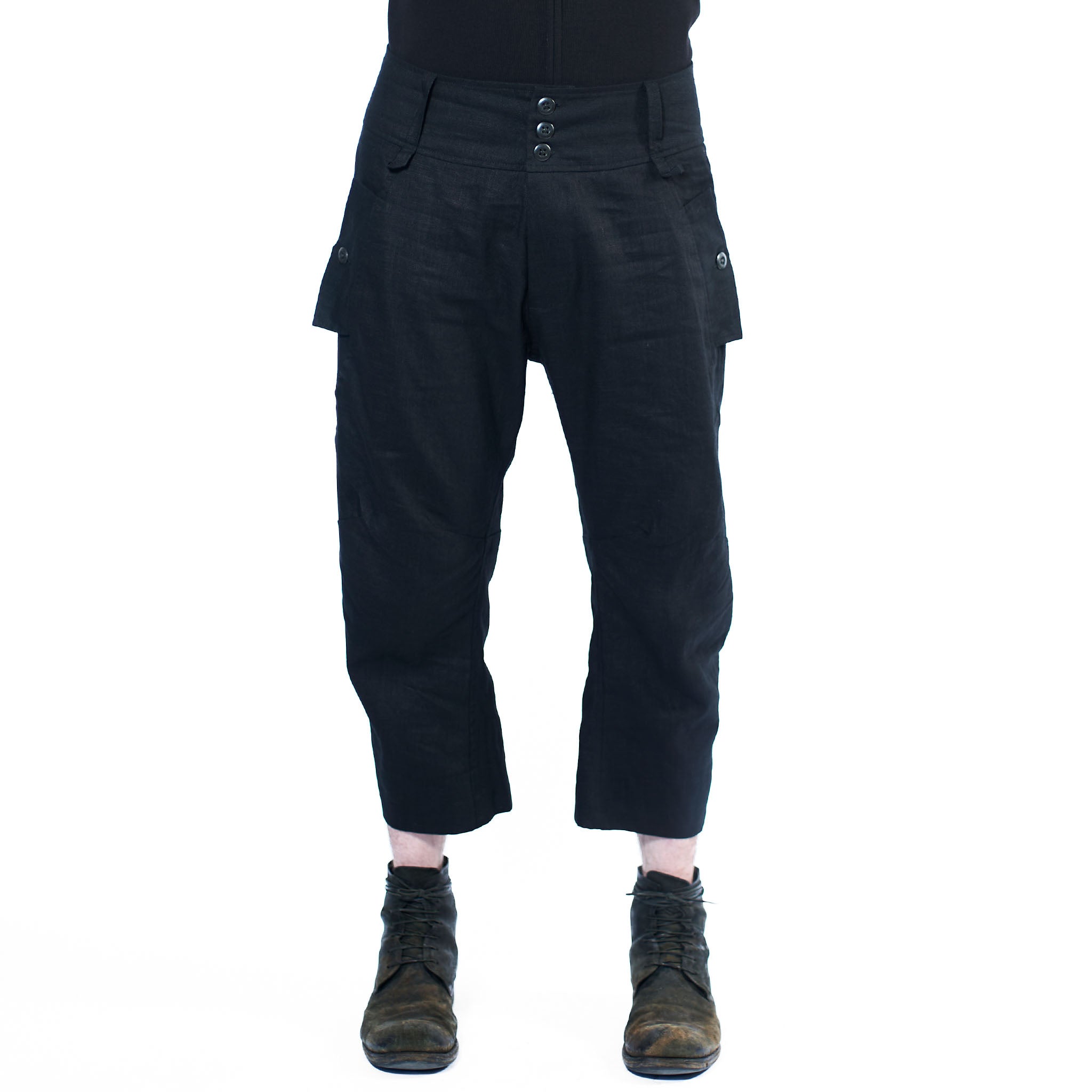 CROPPED LINEN TROUSERS