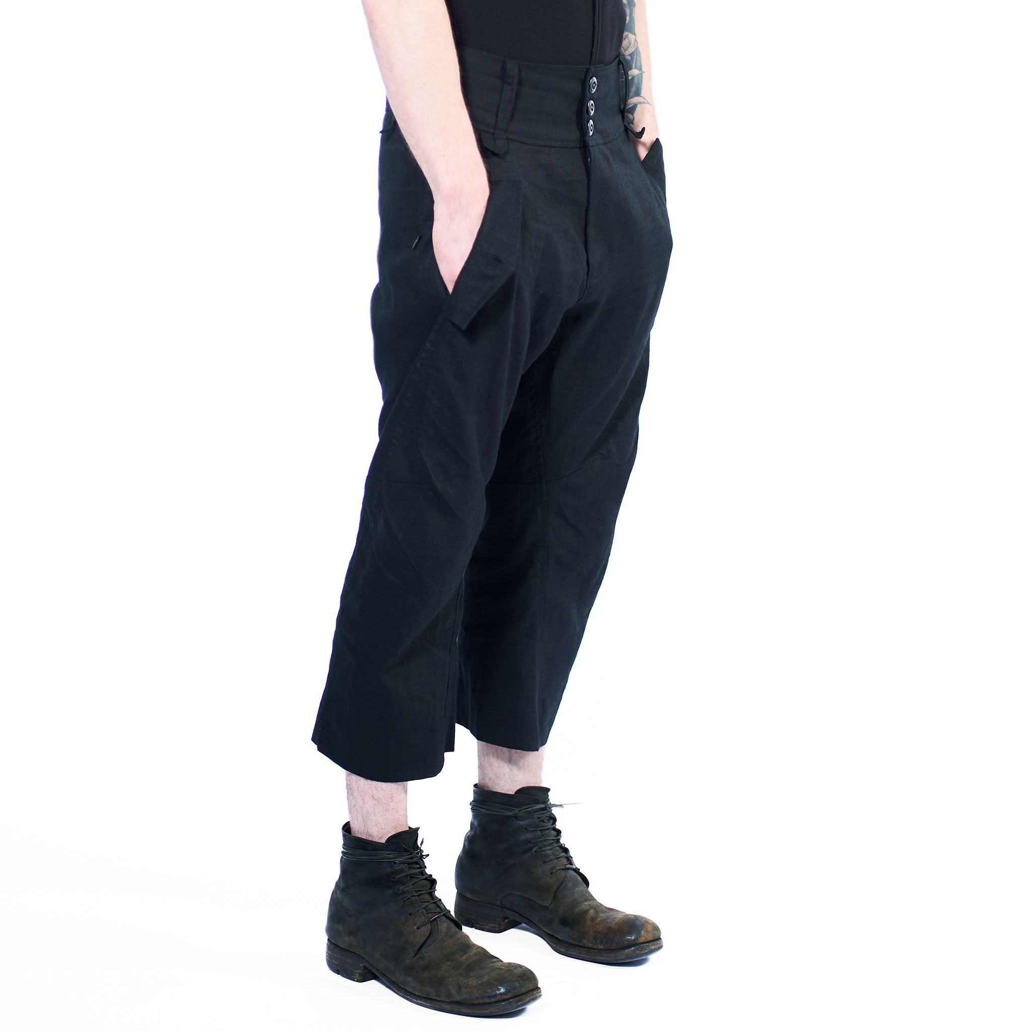 CROPPED LINEN TROUSERS