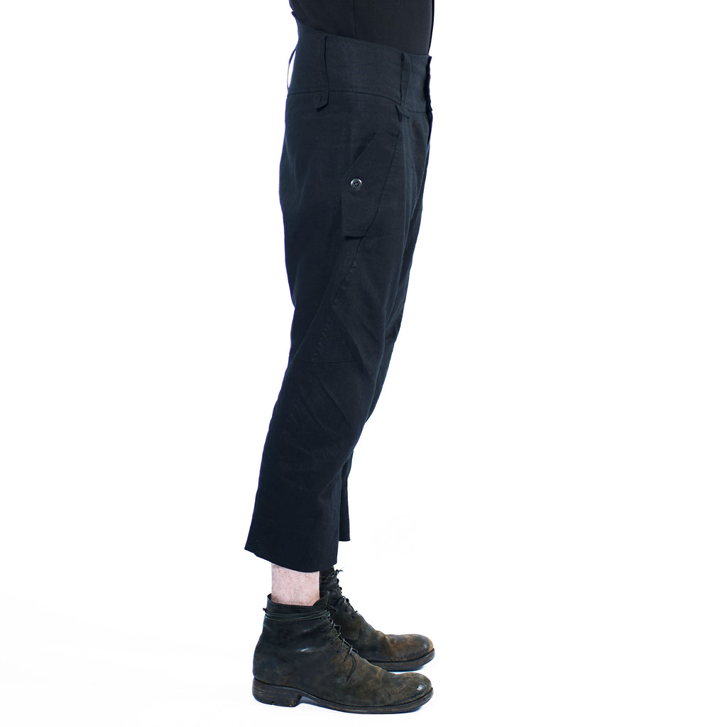 CROPPED LINEN TROUSERS