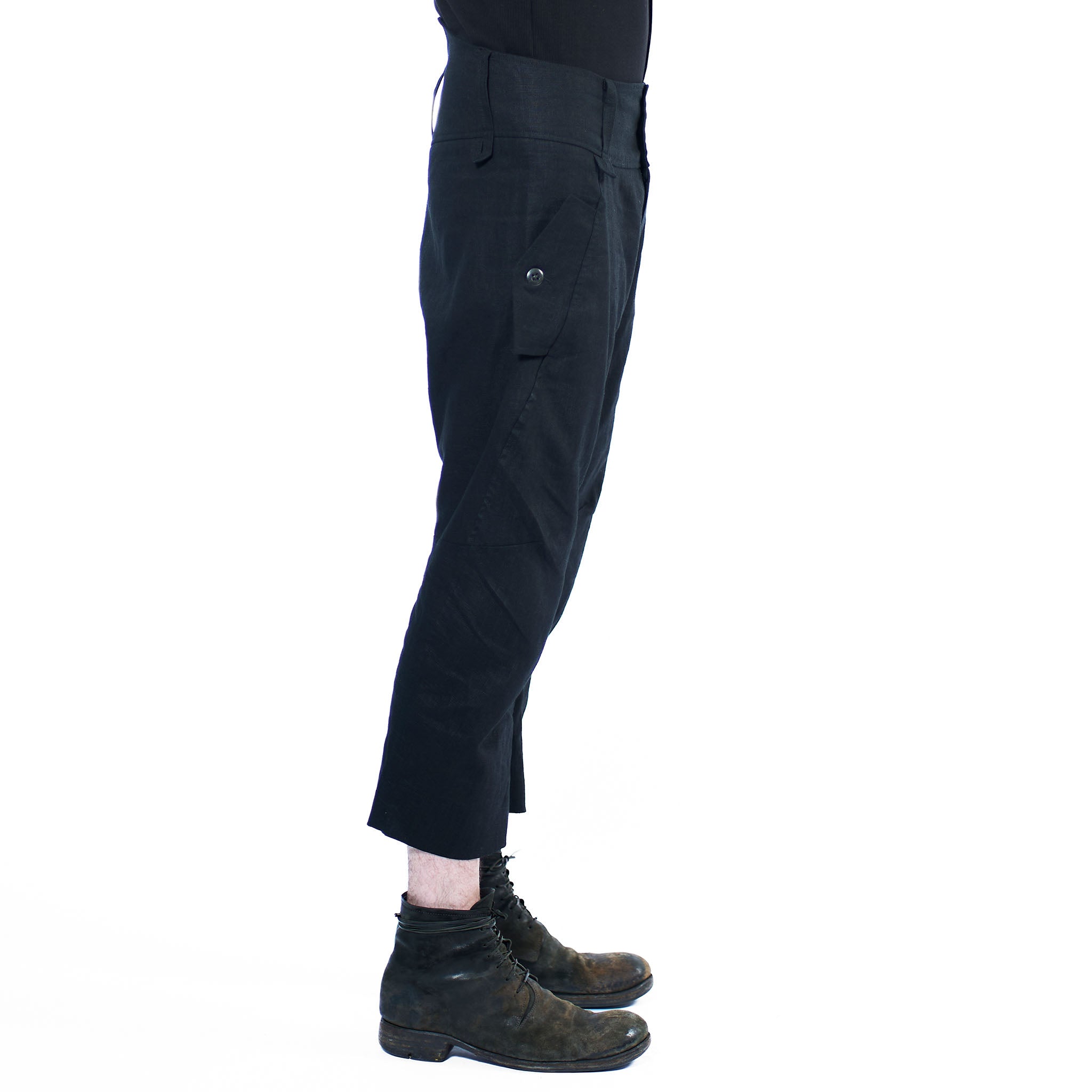 CROPPED LINEN TROUSERS