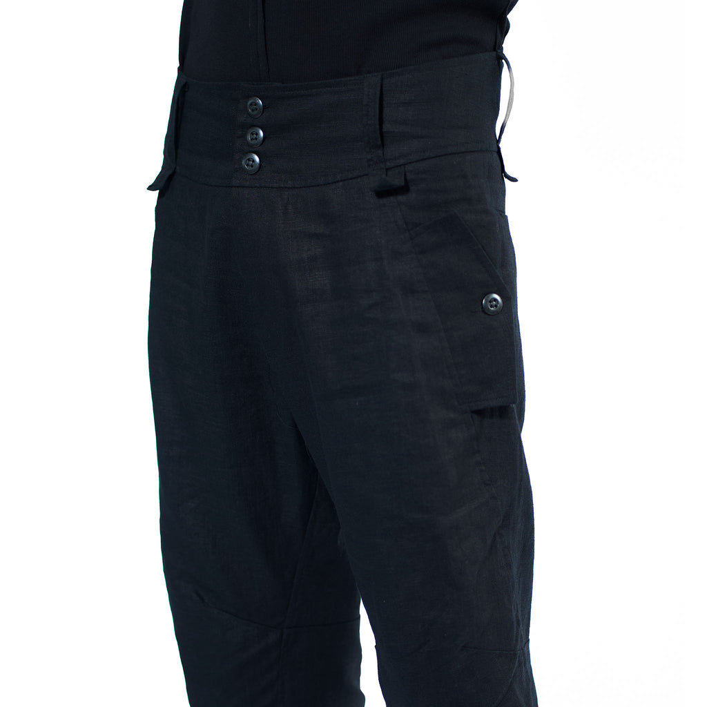 CROPPED LINEN TROUSERS