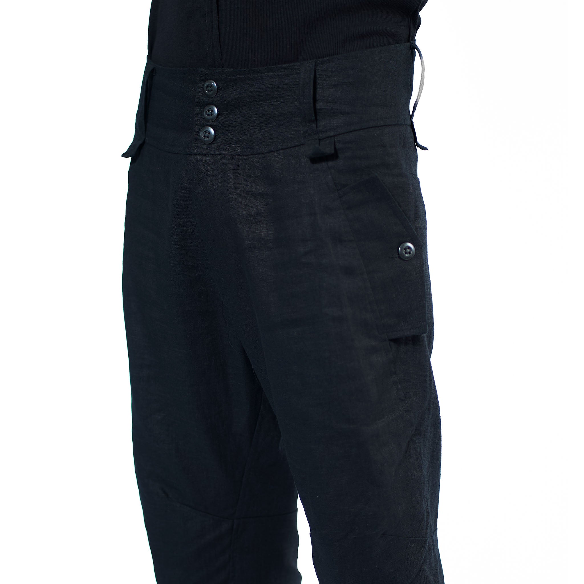 CROPPED LINEN TROUSERS