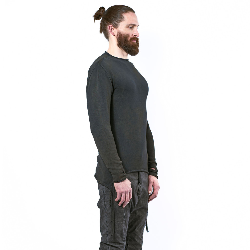 DISTRESSED COTTON PULLOVER
