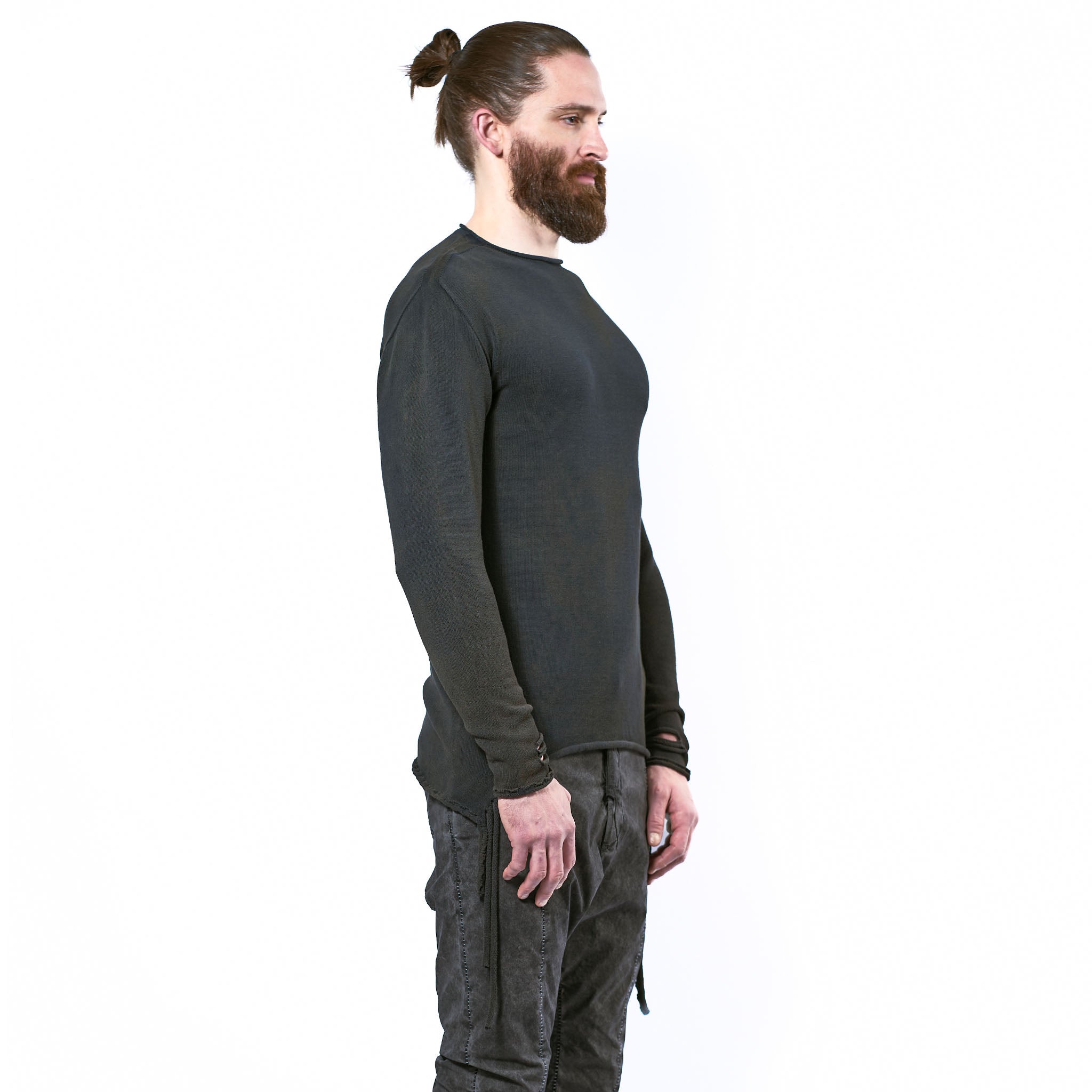 DISTRESSED COTTON PULLOVER