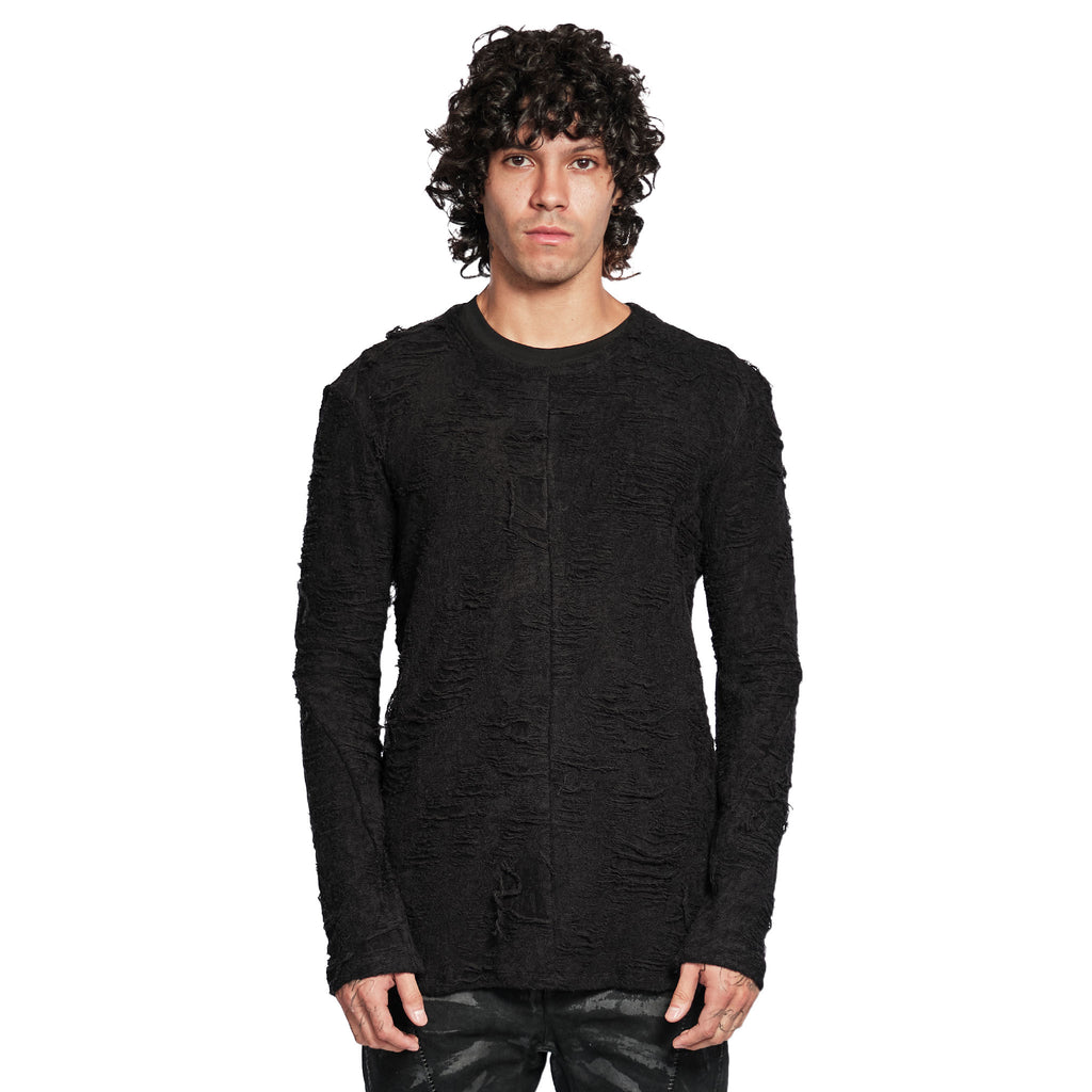 DISTRESSED LONG SLEEVE T-SHIRT