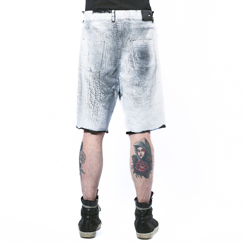 PAINTED DENIM SHORTS