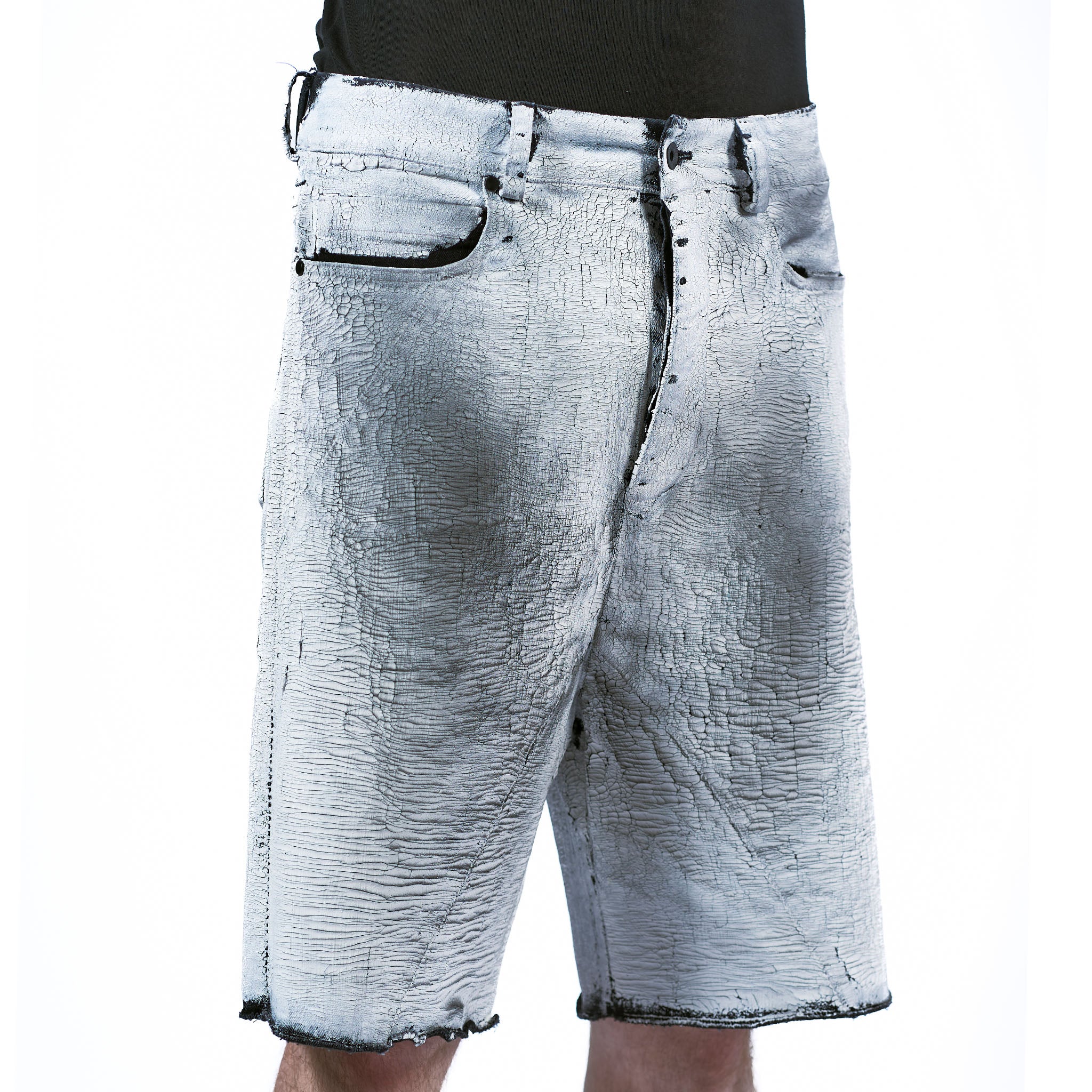 PAINTED DENIM SHORTS