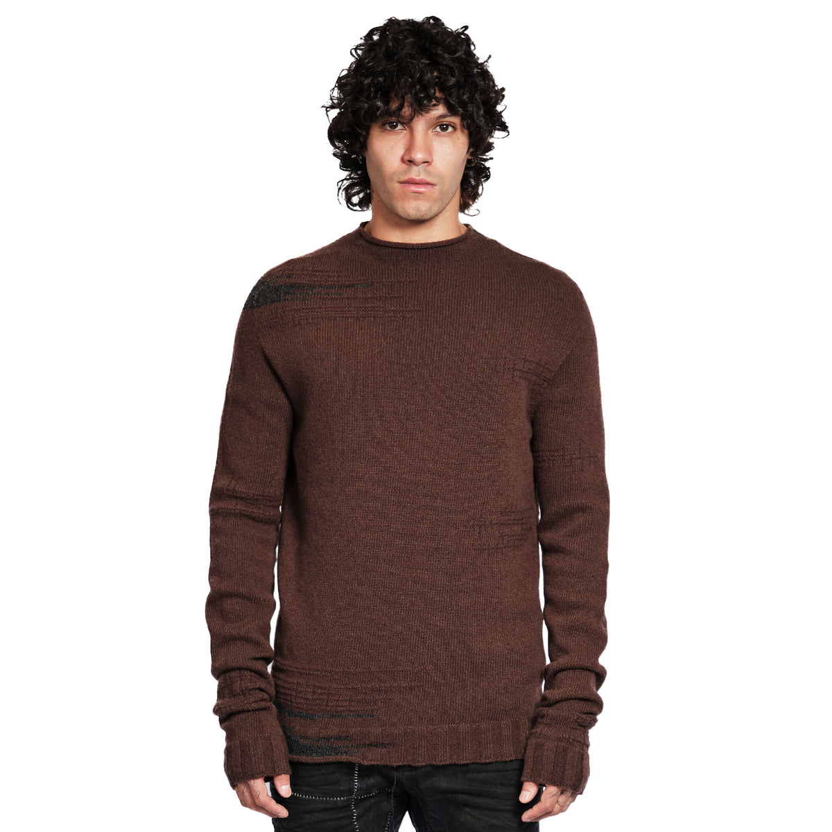 HEAVY WOOL MOCK NECK SWEATER