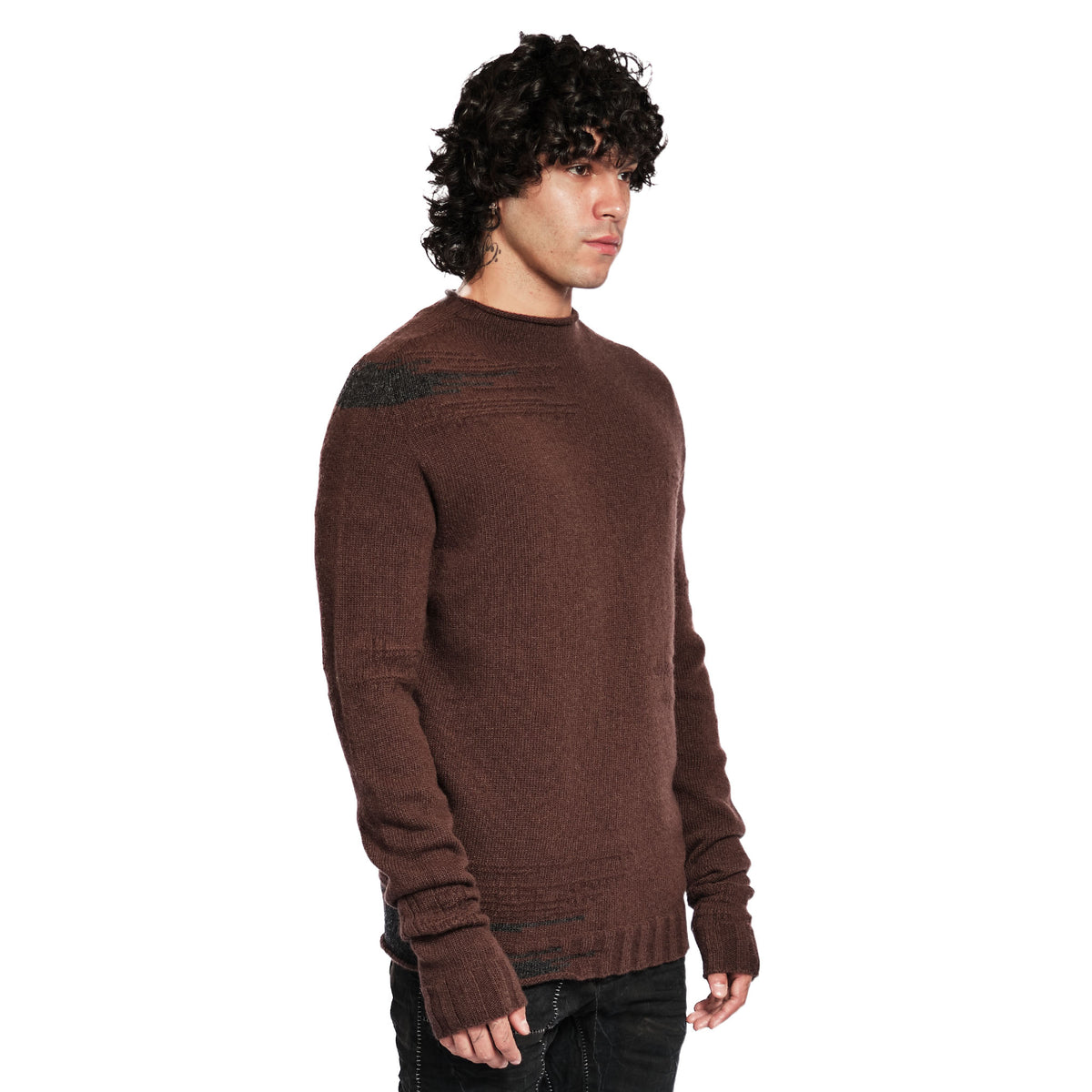HEAVY WOOL MOCK NECK SWEATER