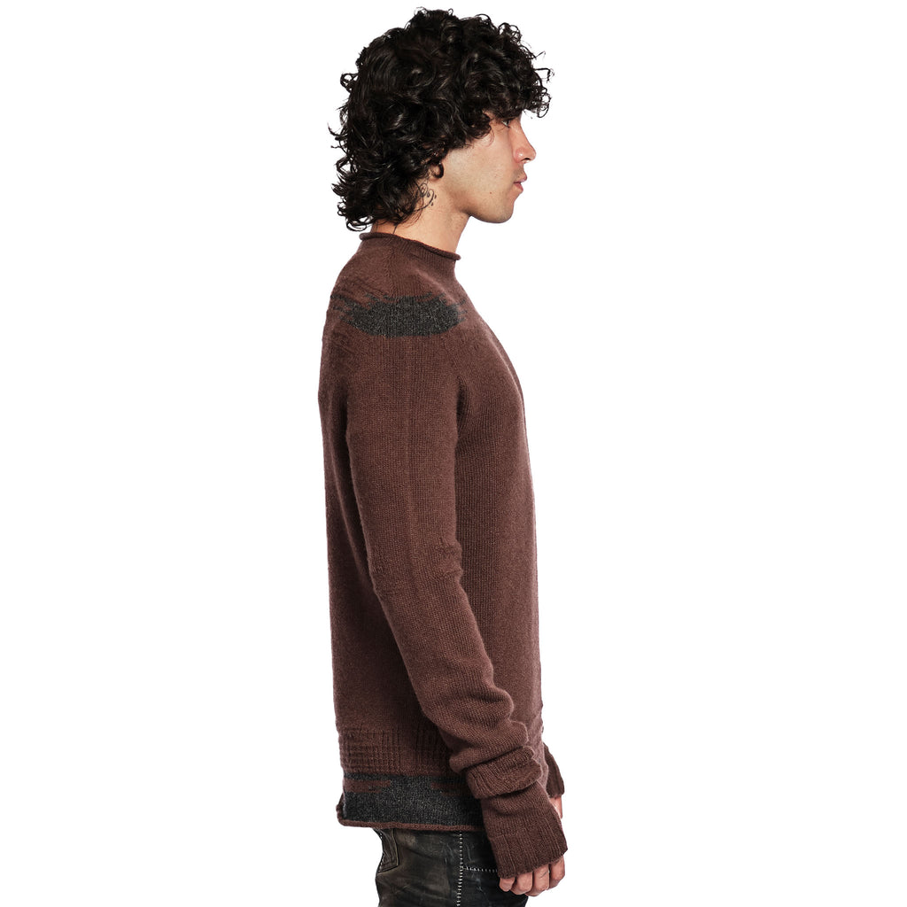HEAVY WOOL MOCK NECK SWEATER