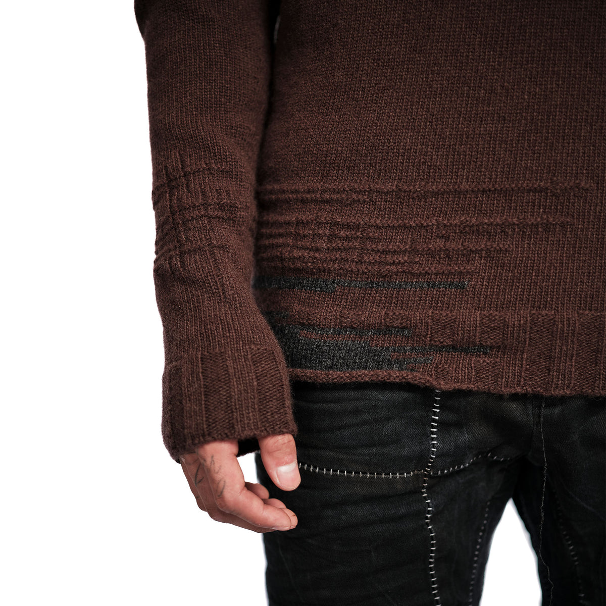 HEAVY WOOL MOCK NECK SWEATER