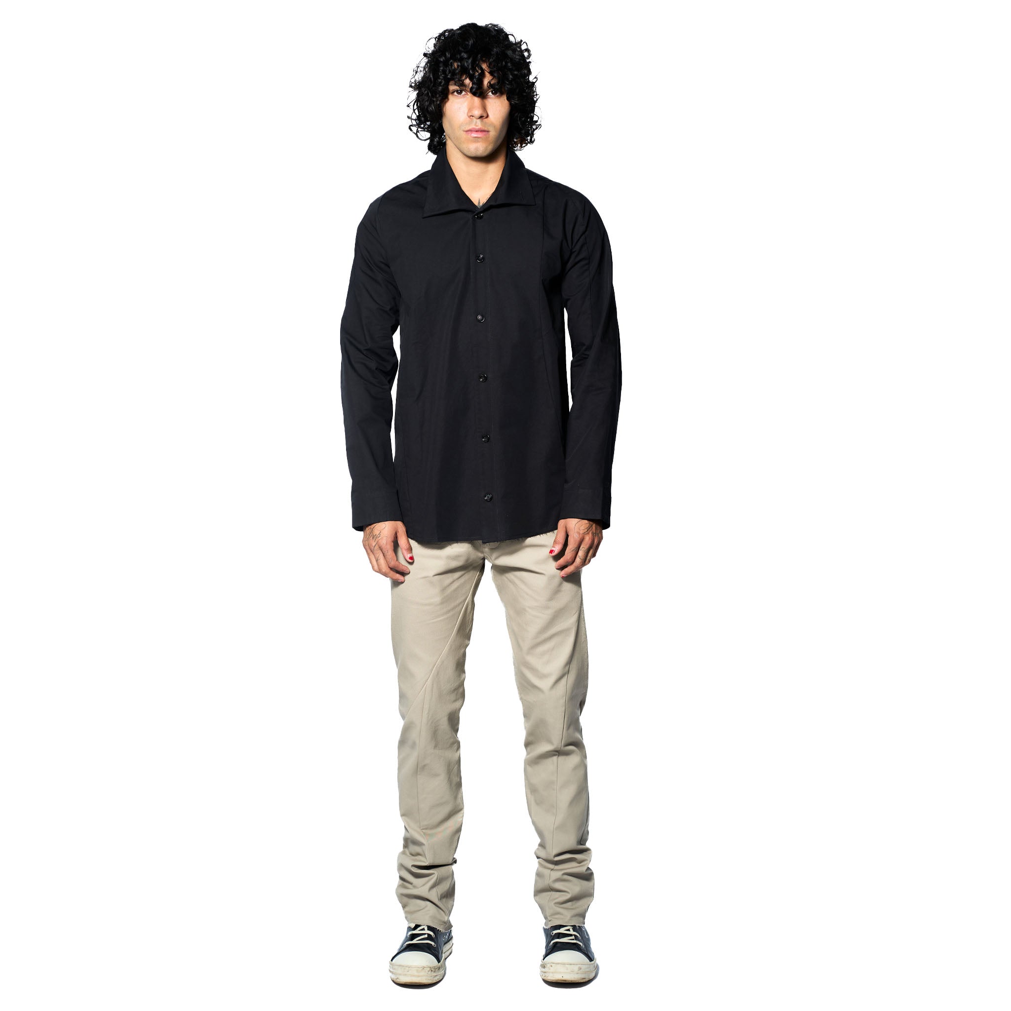 K02 HIGH COLLAR SHIRT (LINCO WEAVE)