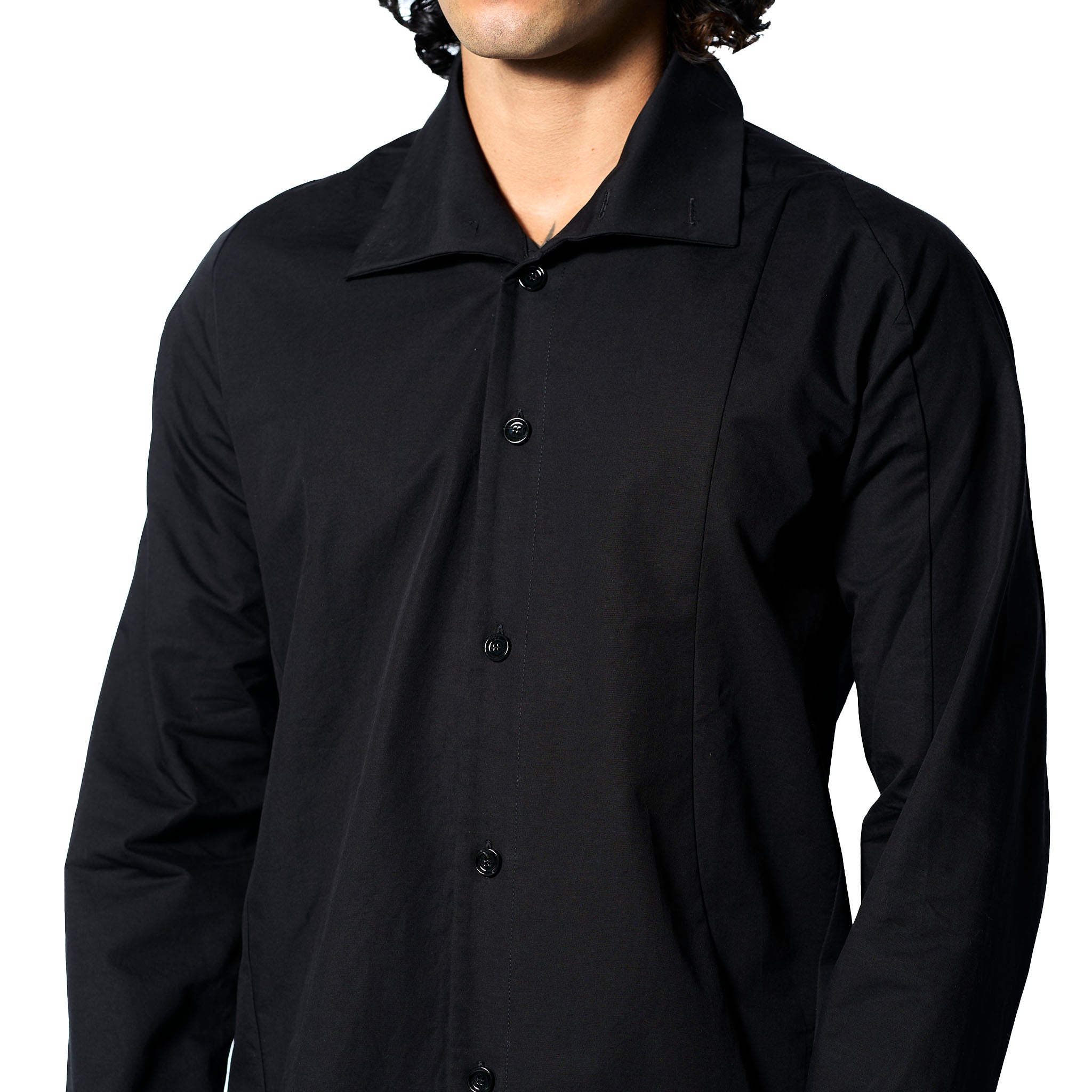 K02 HIGH COLLAR SHIRT (LINCO WEAVE)