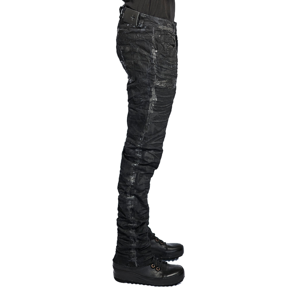 STRETCH DENIM SLIM JEAN (PAINTED)