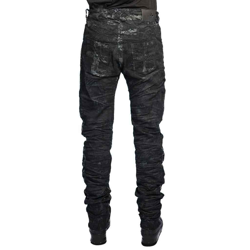 STRETCH DENIM SLIM JEAN (PAINTED)