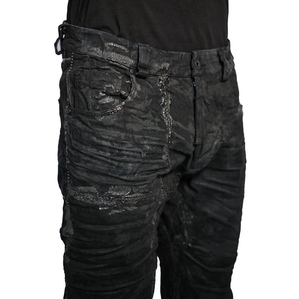 STRETCH DENIM SLIM JEAN (PAINTED)