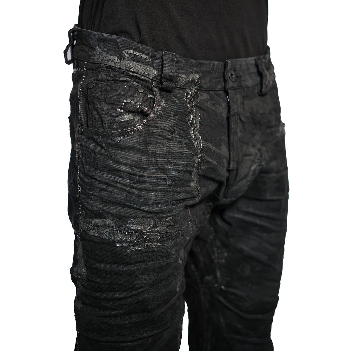 STRETCH DENIM SLIM JEAN (PAINTED)