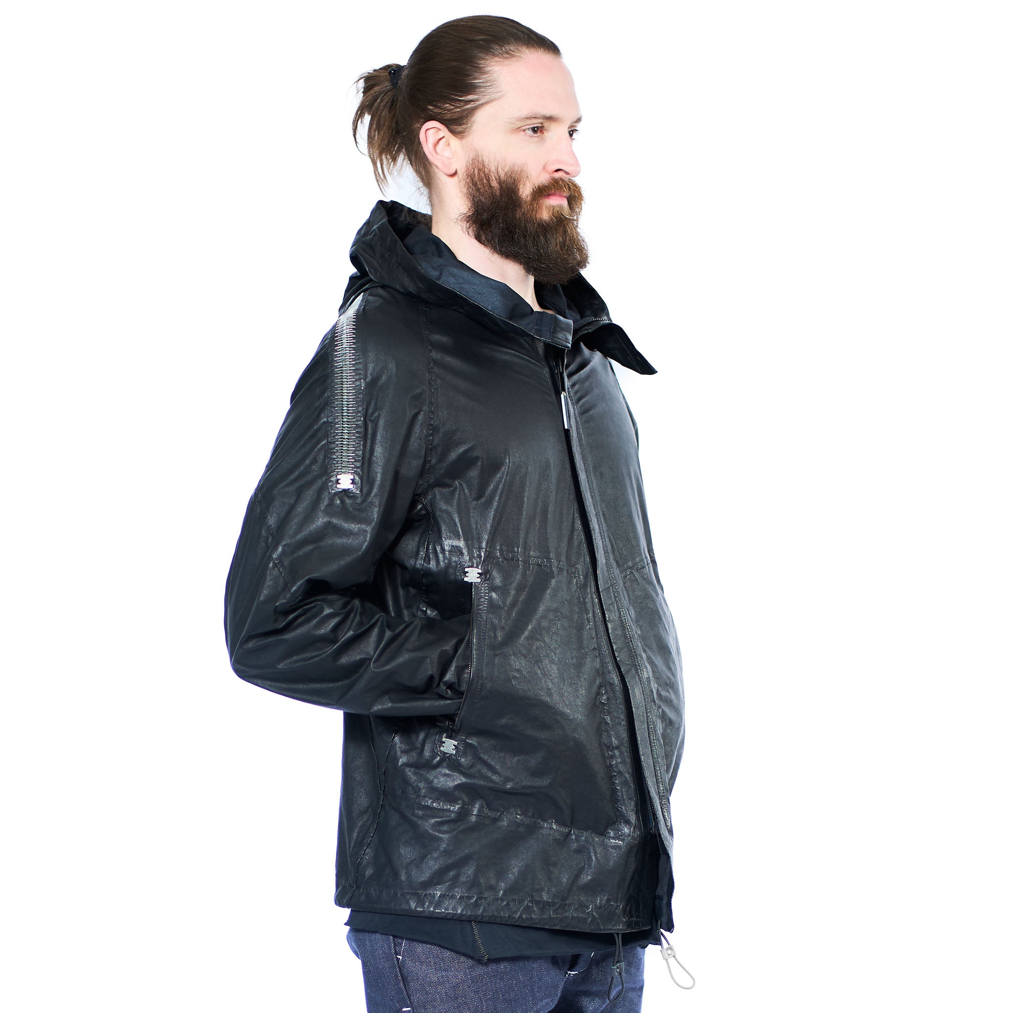 LEATHER RAIN JACKET