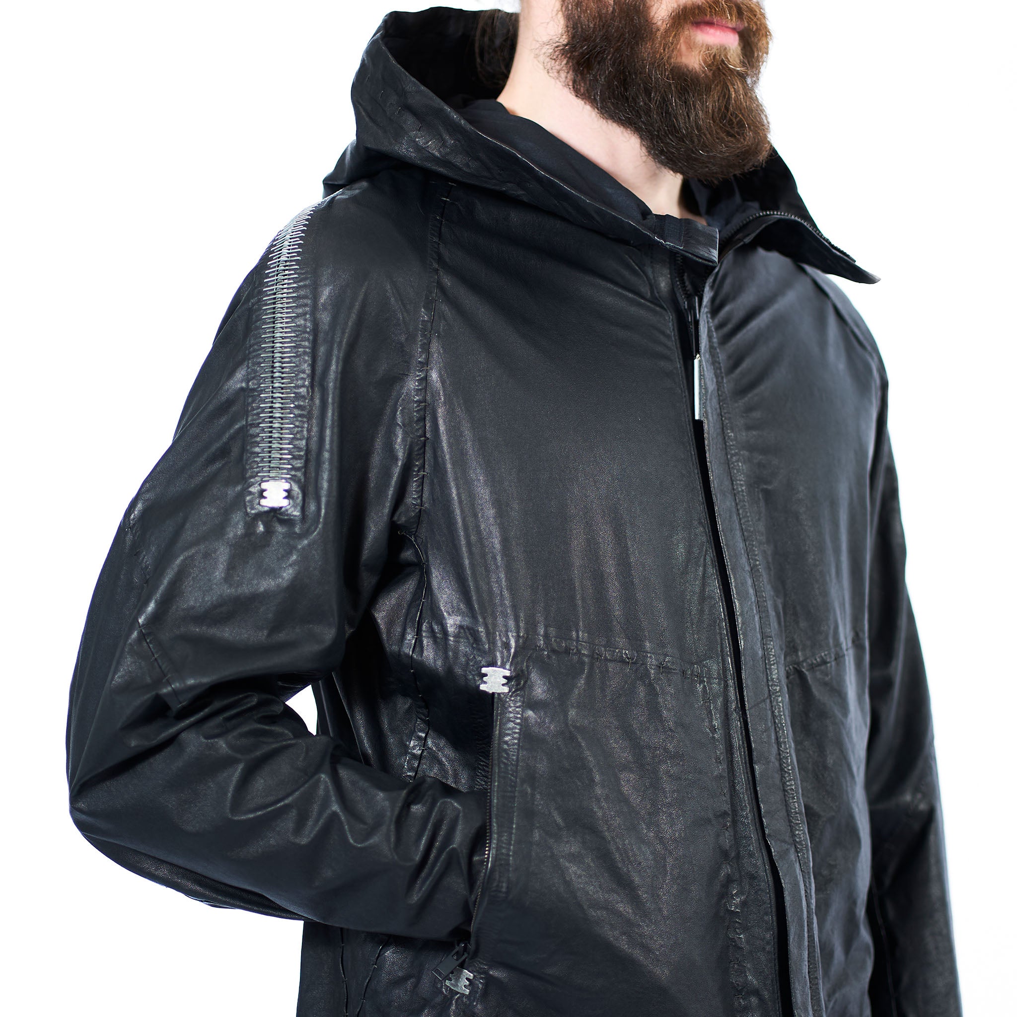 LEATHER RAIN JACKET