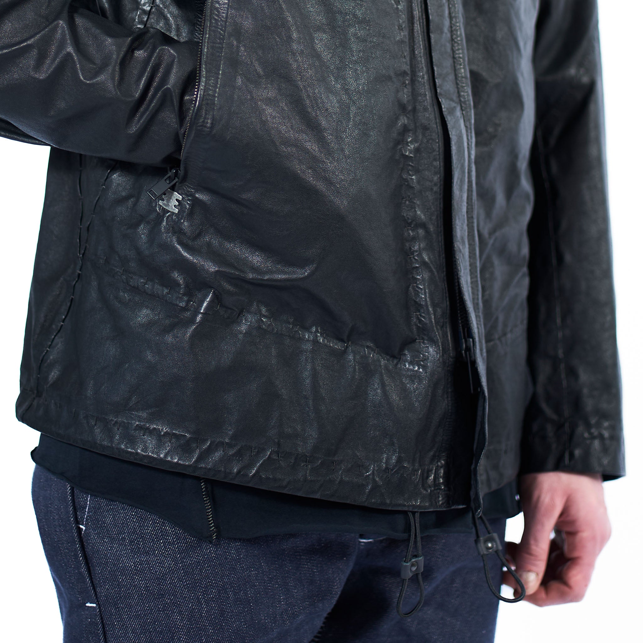 LEATHER RAIN JACKET