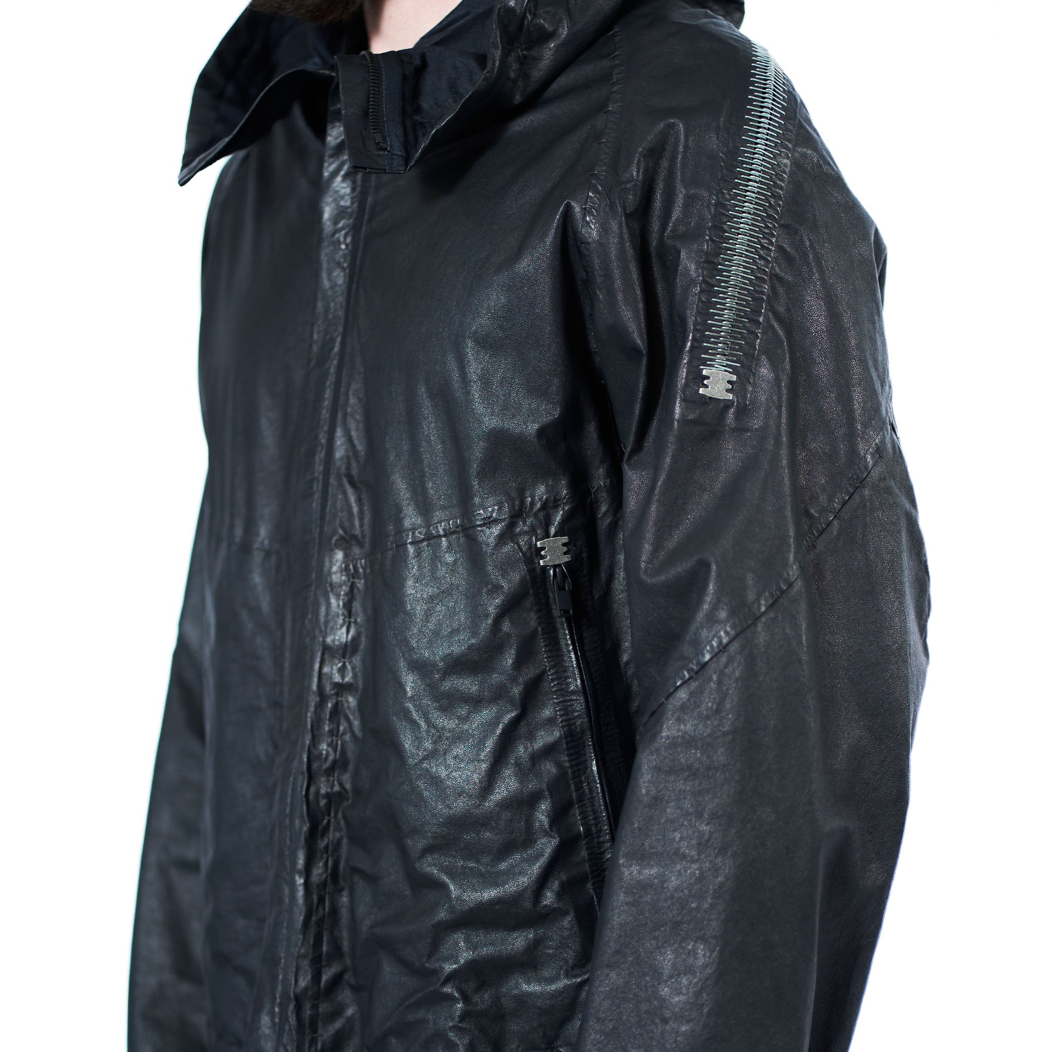 LEATHER RAIN JACKET