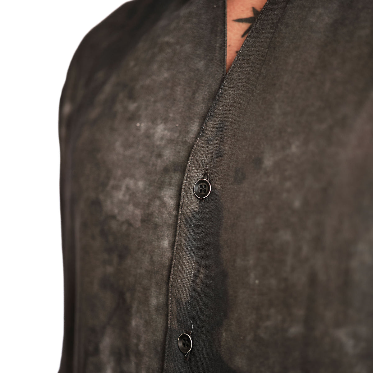 PRINTED SHAWL COLLAR SHIRT