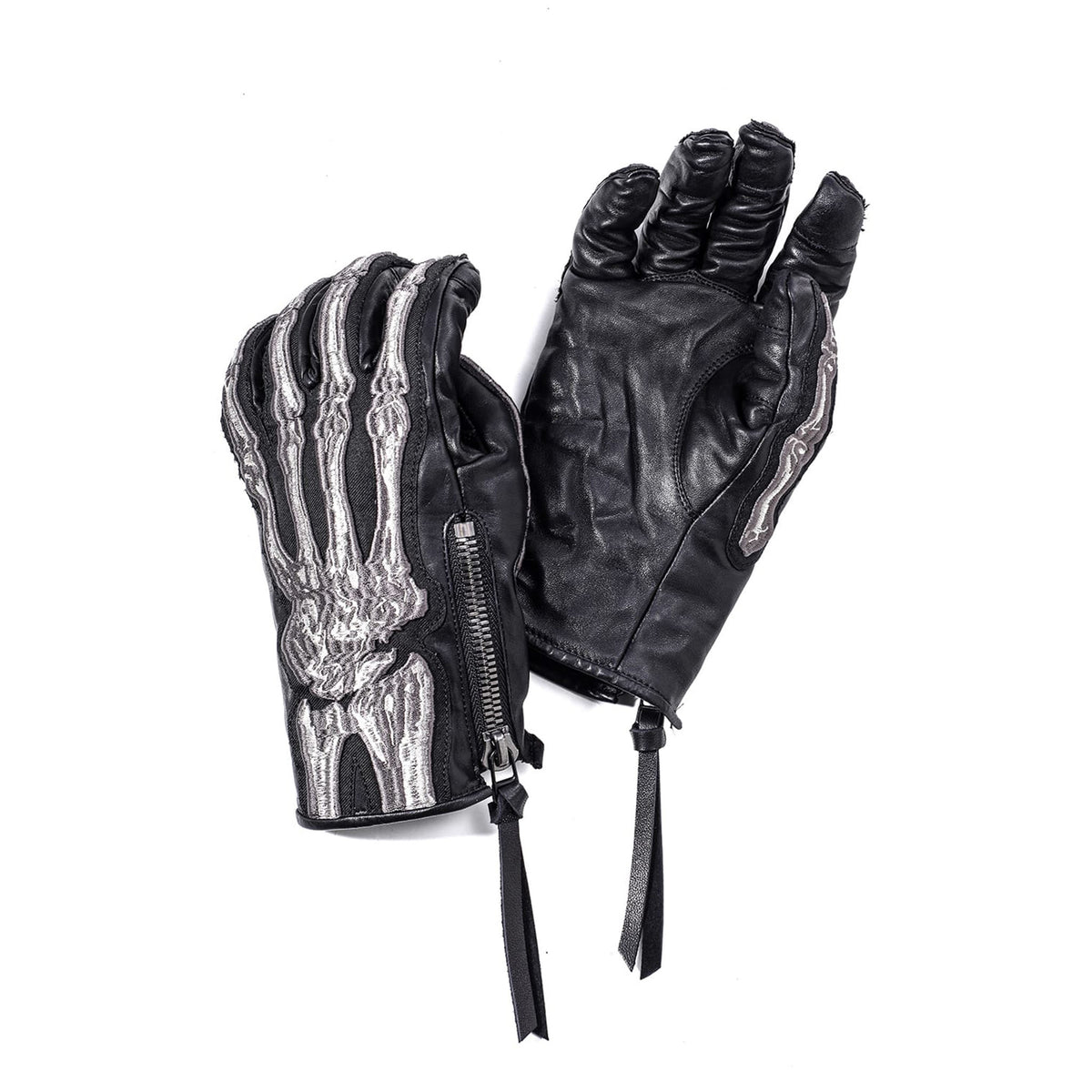 SKELETON EMBROIDERED HORSE-HIDE GLOVES