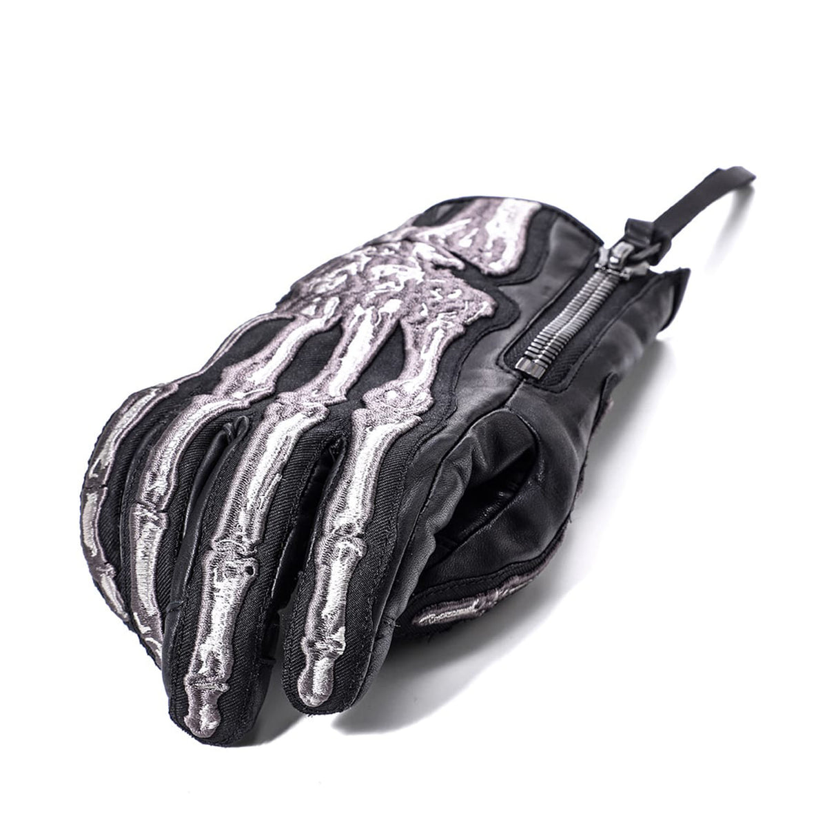 SKELETON EMBROIDERED HORSE-HIDE GLOVES