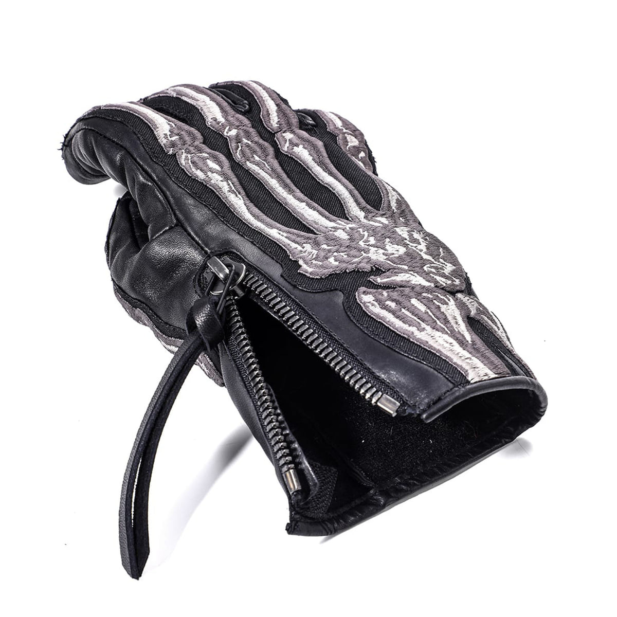 SKELETON EMBROIDERED HORSE-HIDE GLOVES