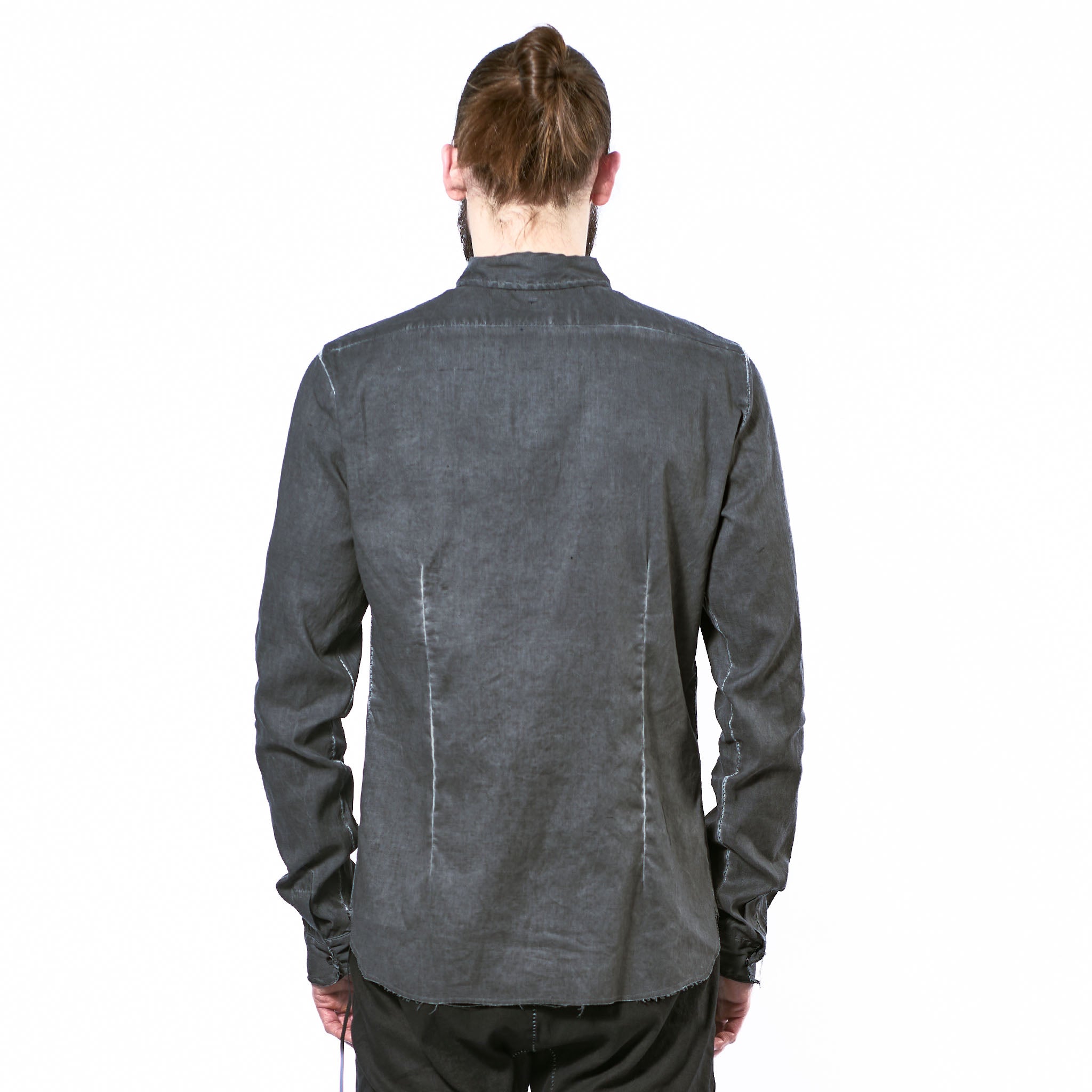 STRETCH LINEN SNAP BUTTON SHIRT