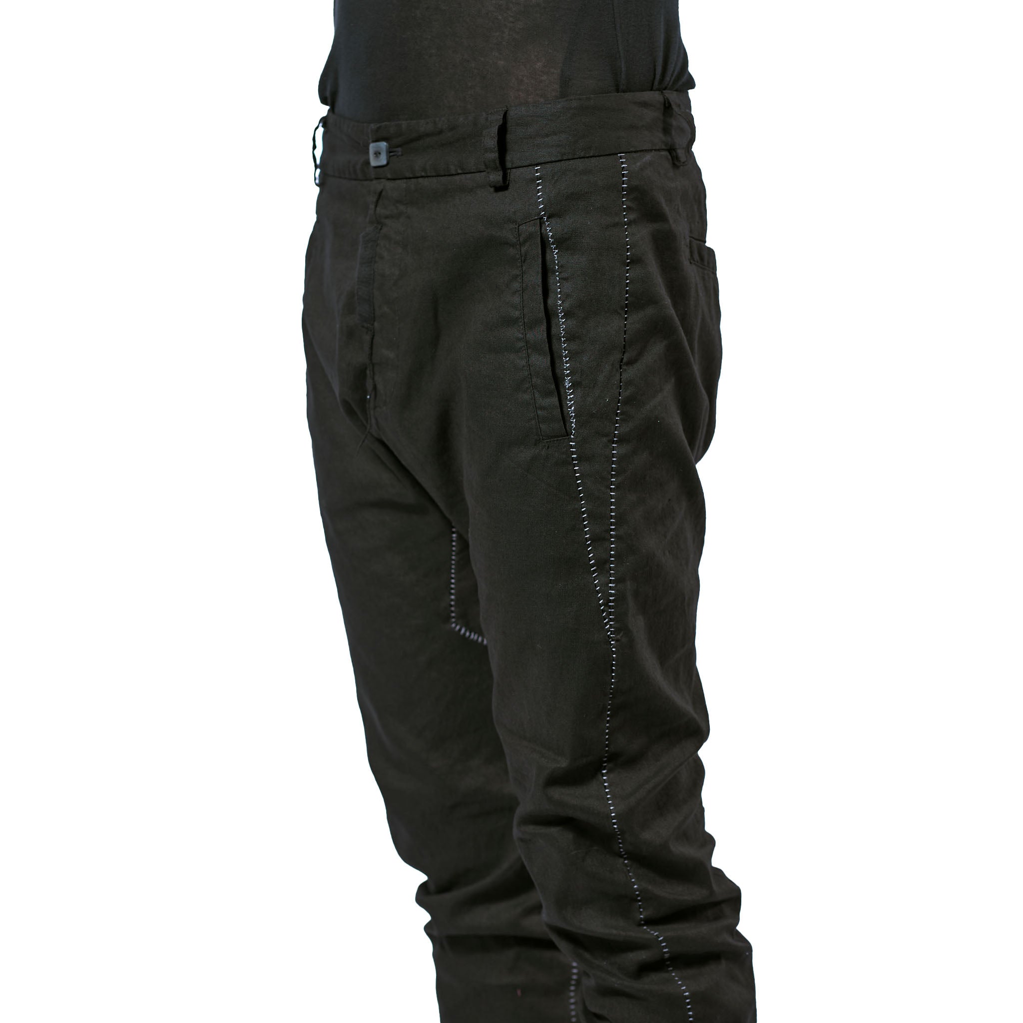 STRETCH LINEN TROUSERS