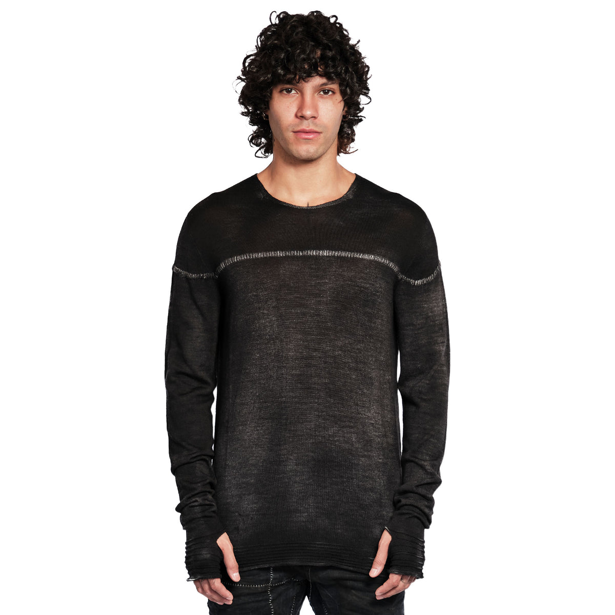 THIN KNIT WOOL SWEATER