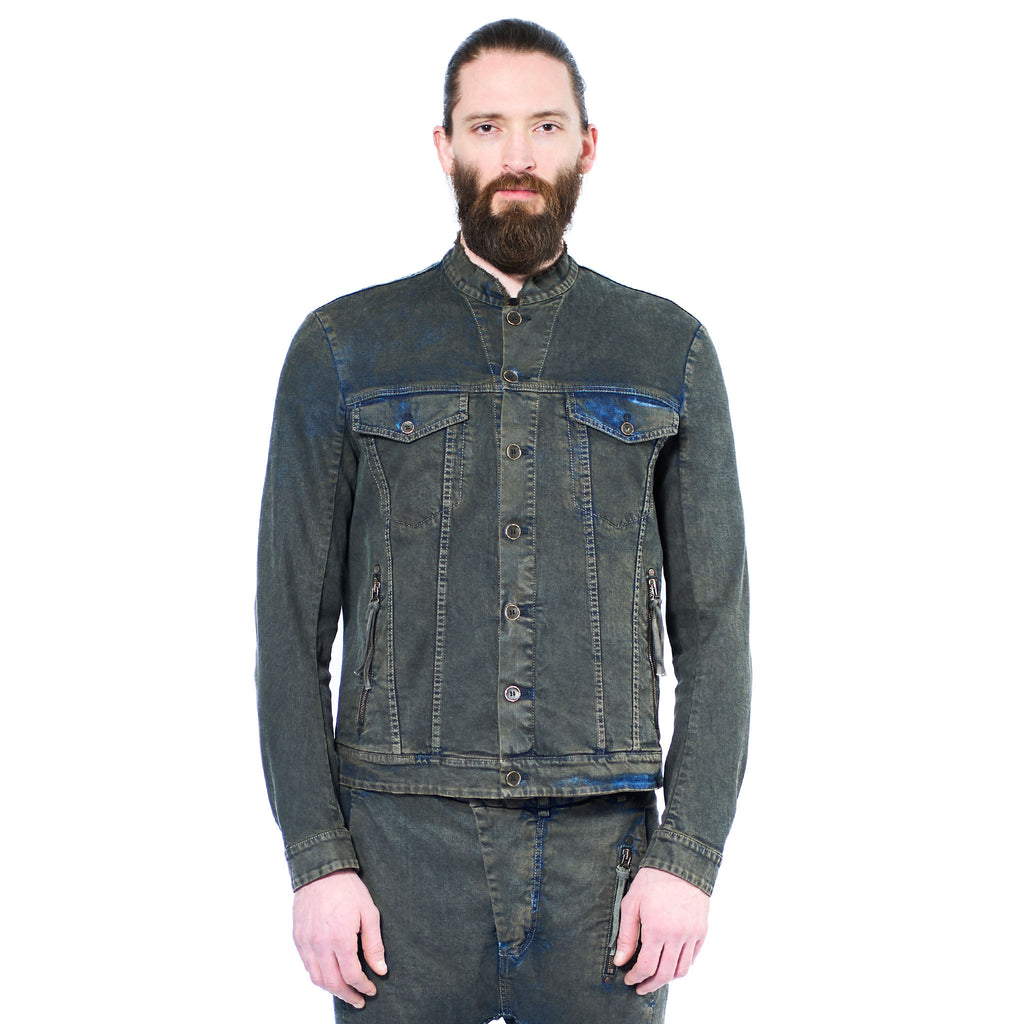 STAND COLLAR JEAN JACKET