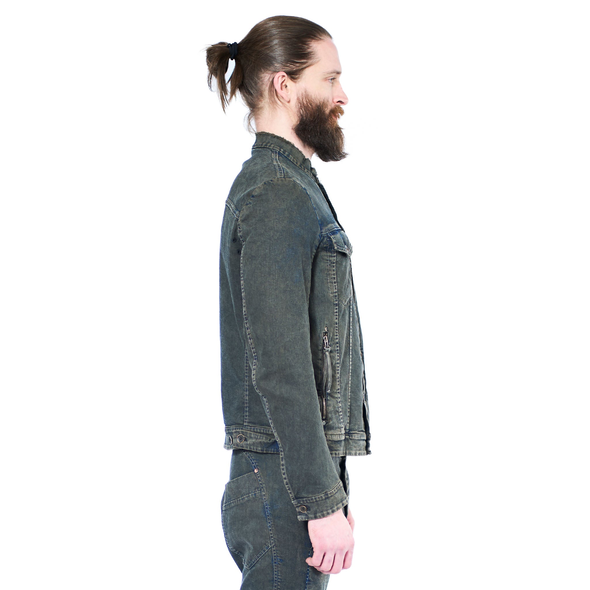 STAND COLLAR JEAN JACKET