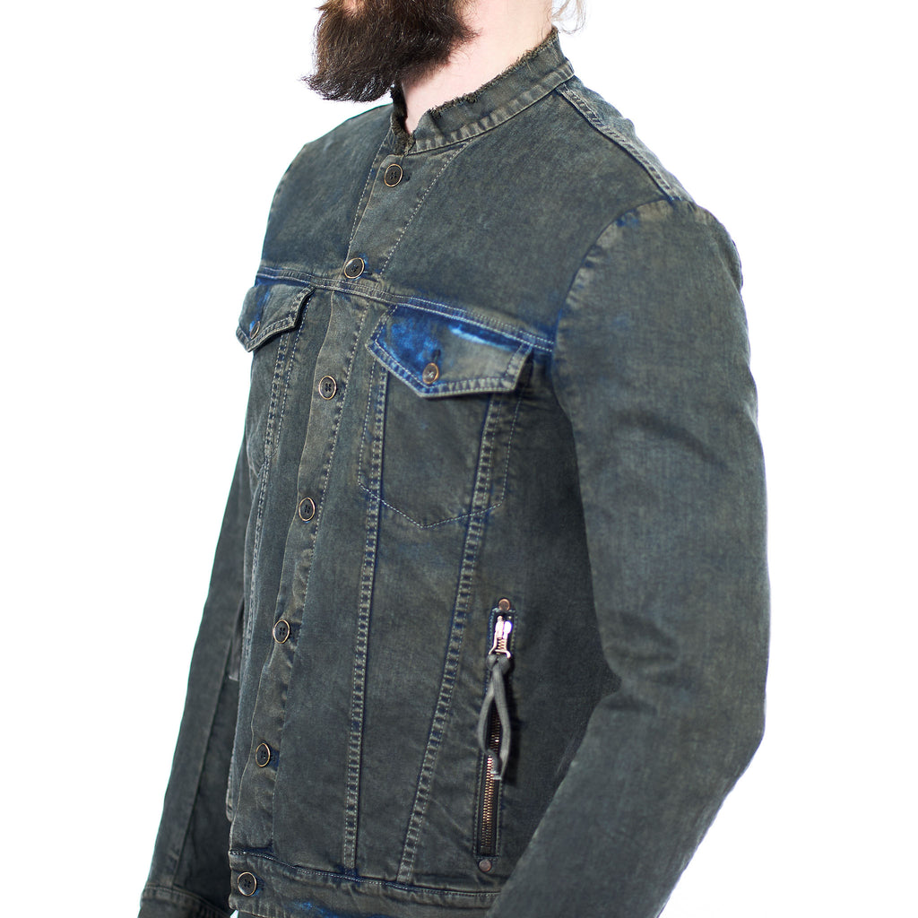STAND COLLAR JEAN JACKET