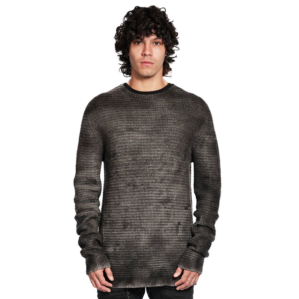 WAFFLE KNIT WOOL SWEATER