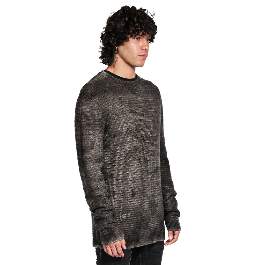 WAFFLE KNIT WOOL SWEATER