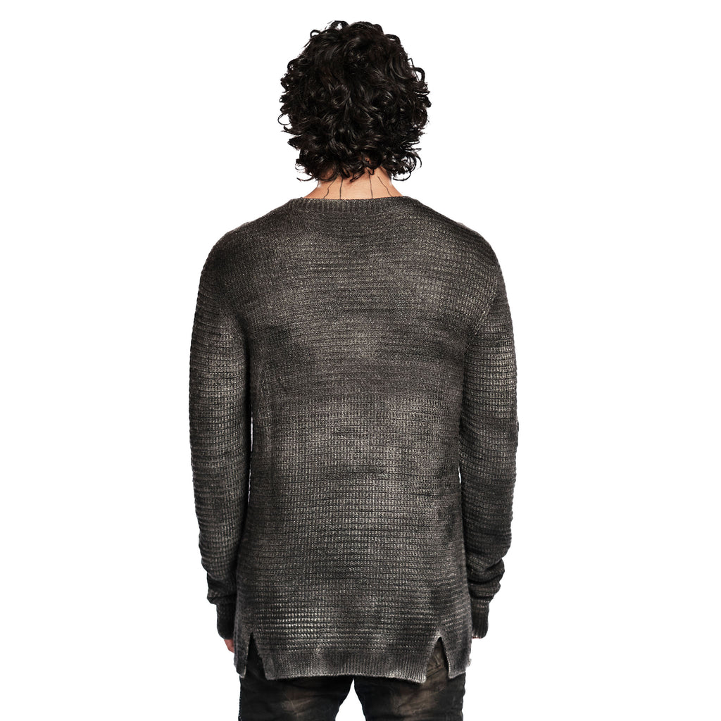 WAFFLE KNIT WOOL SWEATER