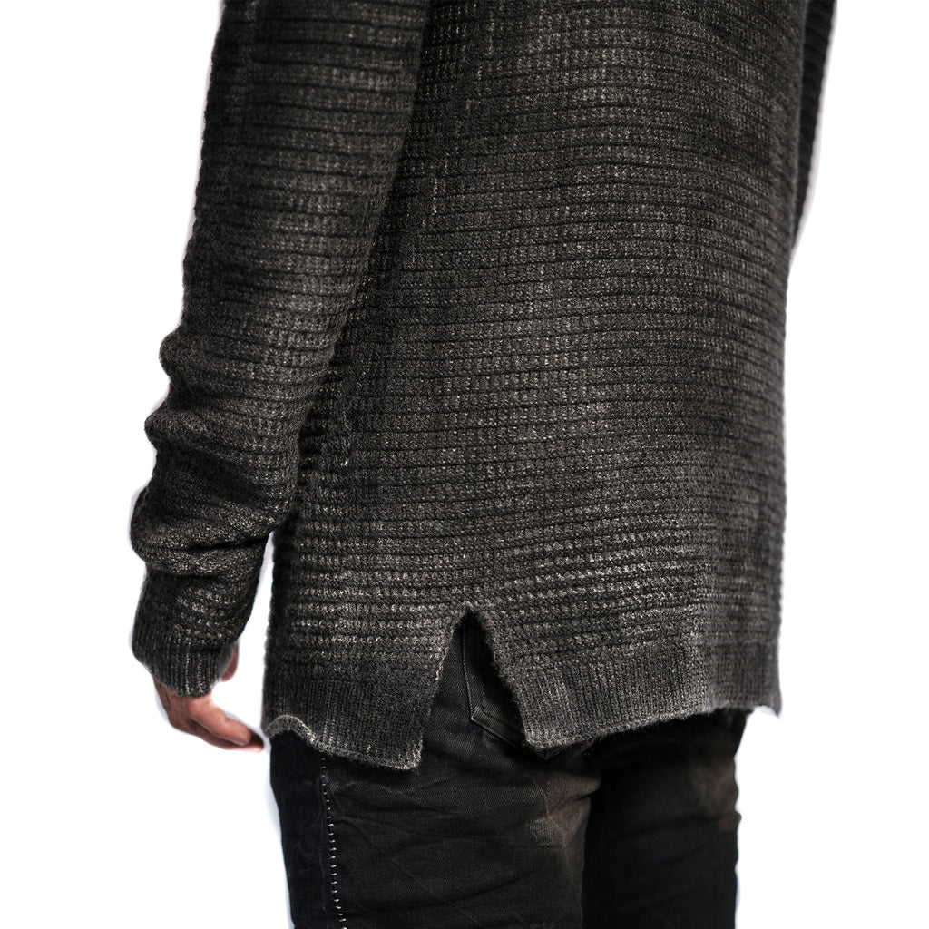 WAFFLE KNIT WOOL SWEATER
