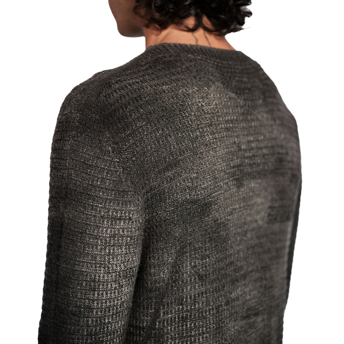 WAFFLE KNIT WOOL SWEATER