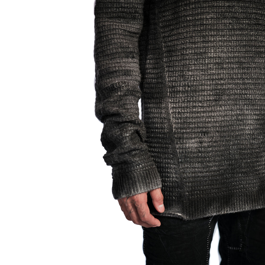 WAFFLE KNIT WOOL SWEATER