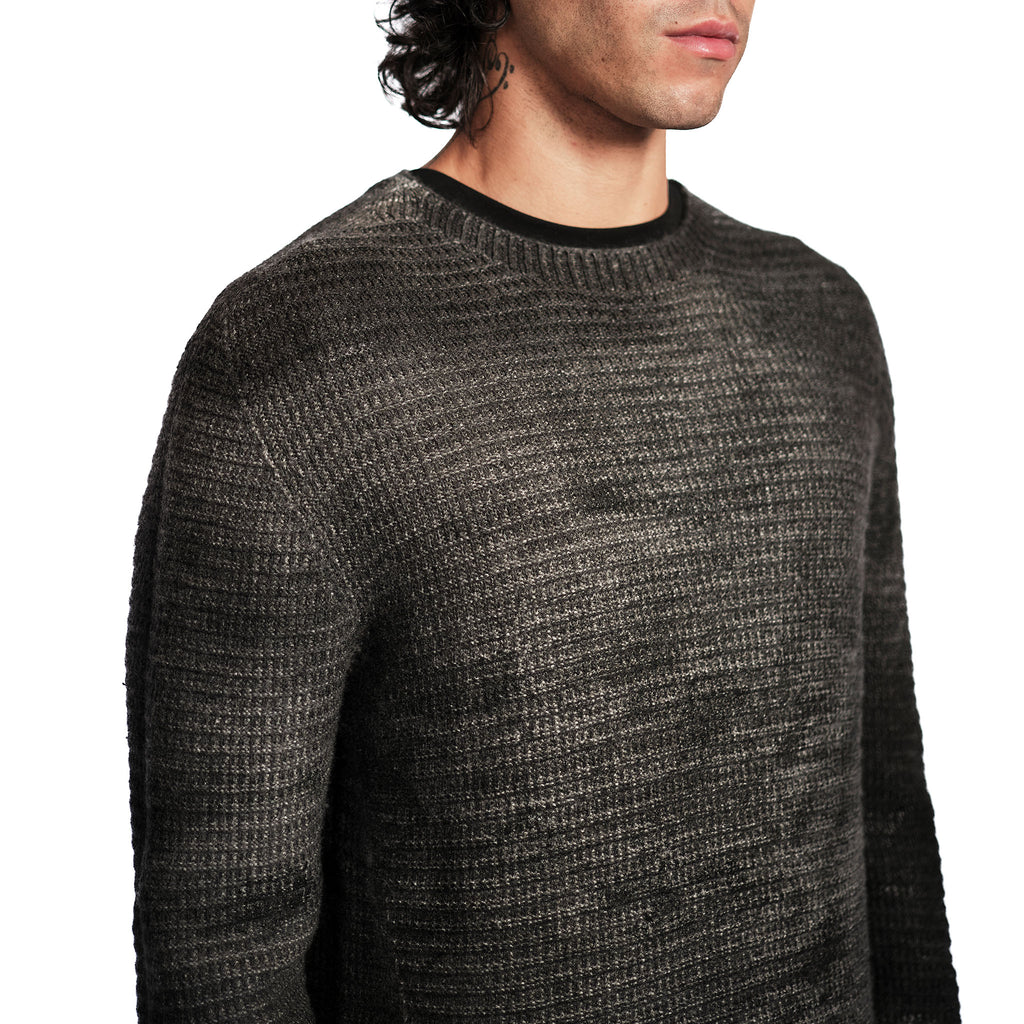 WAFFLE KNIT WOOL SWEATER