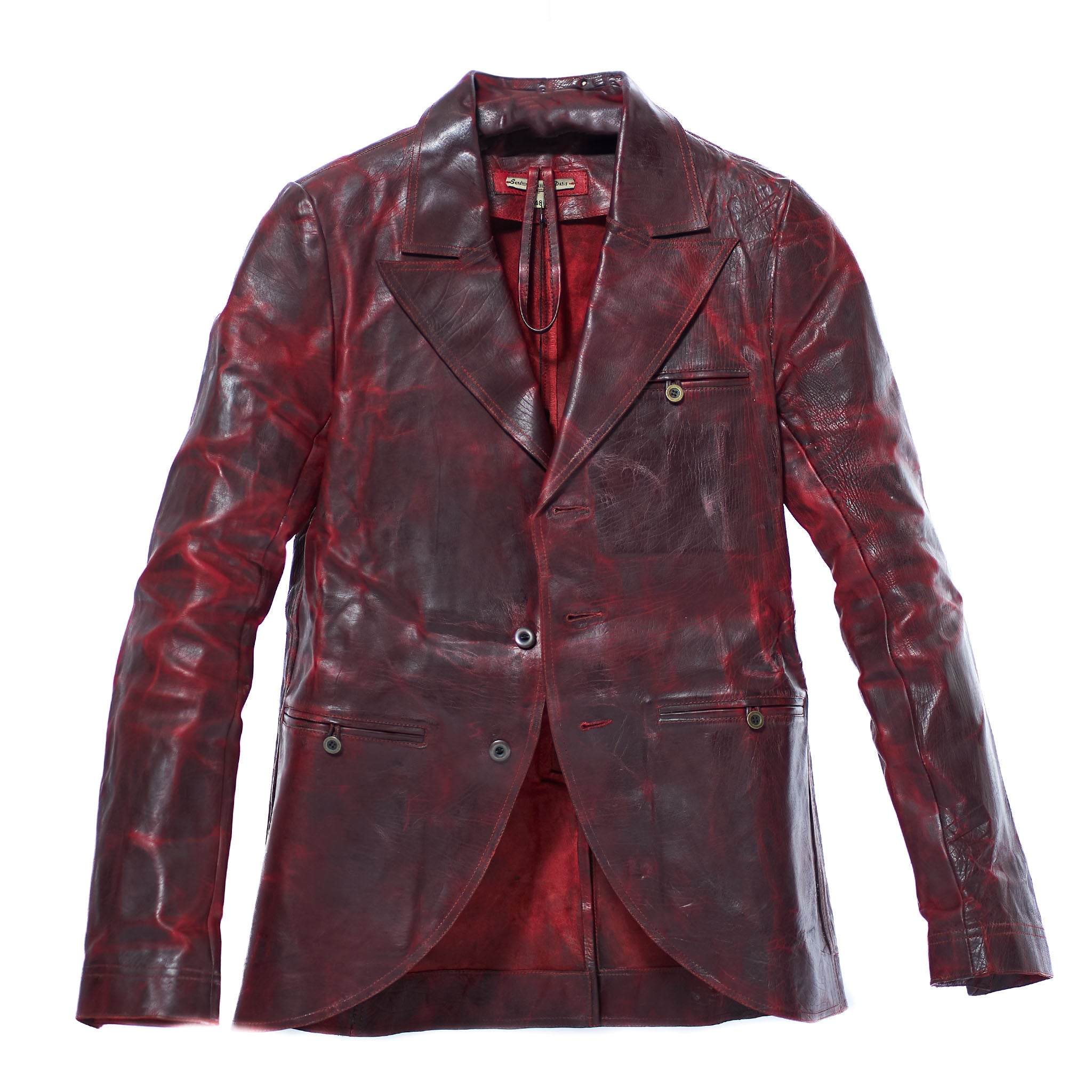WAXED LEATHER BLAZER