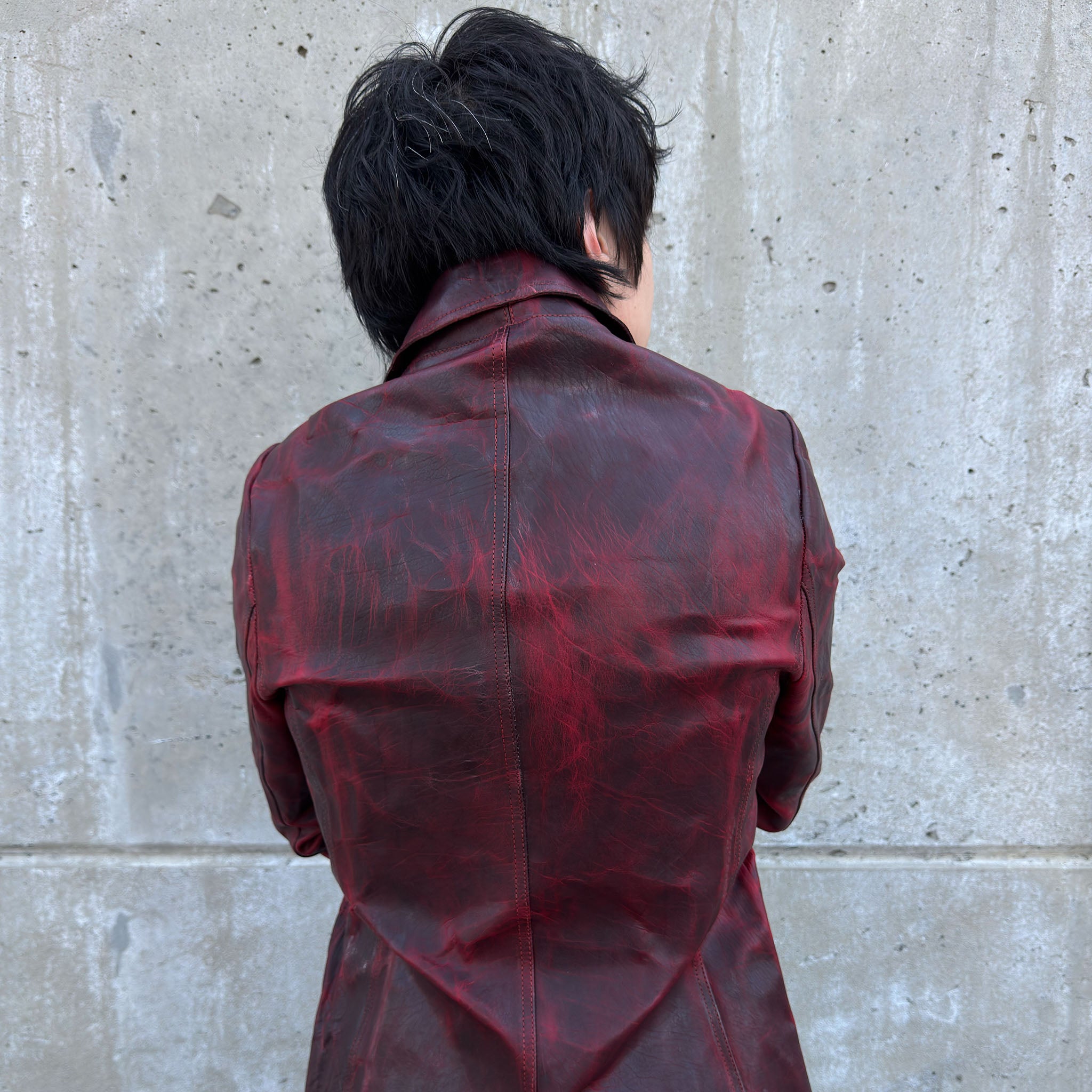 WAXED LEATHER BLAZER