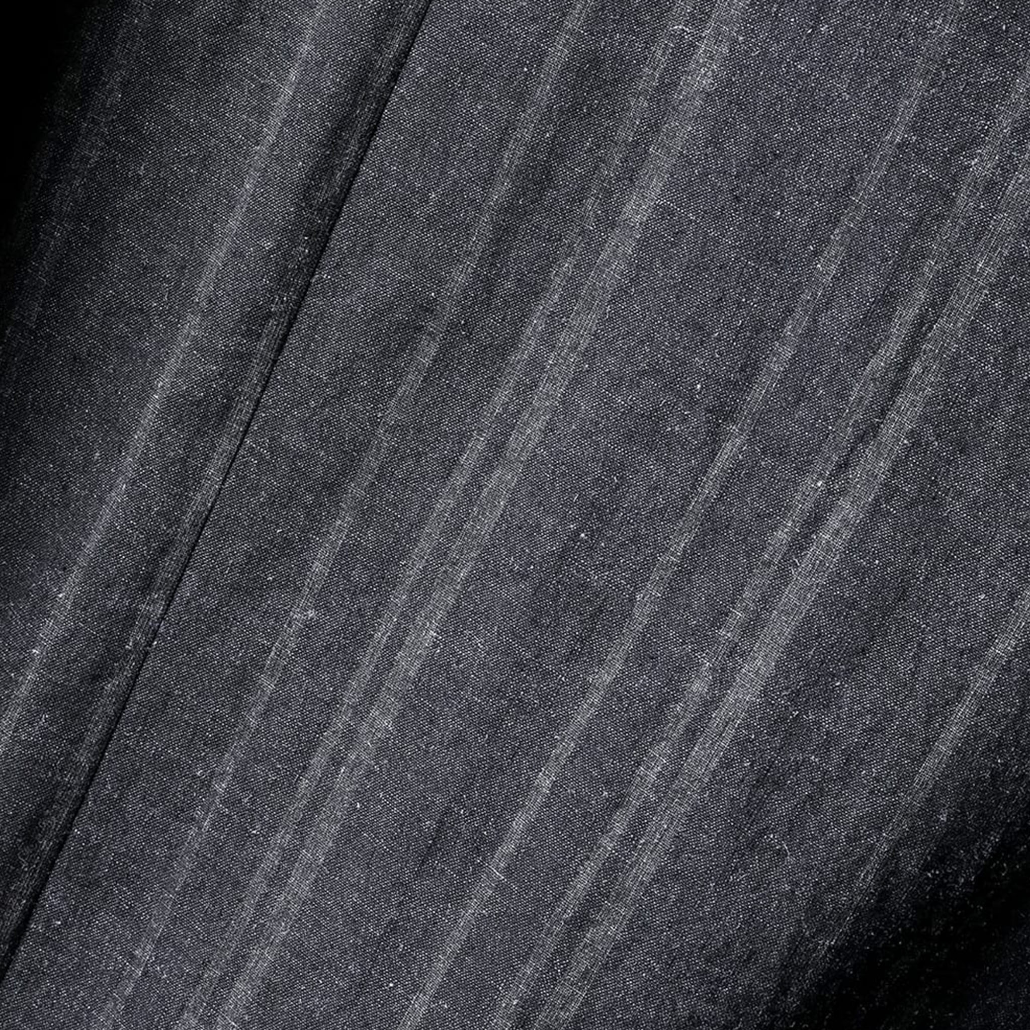SUMI INK COATED STRIPED BAND COLLAR SHIRT