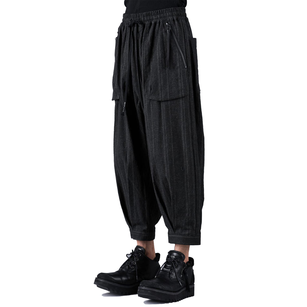 SUMI INK COATED STRIPE CROPPED TROUSER