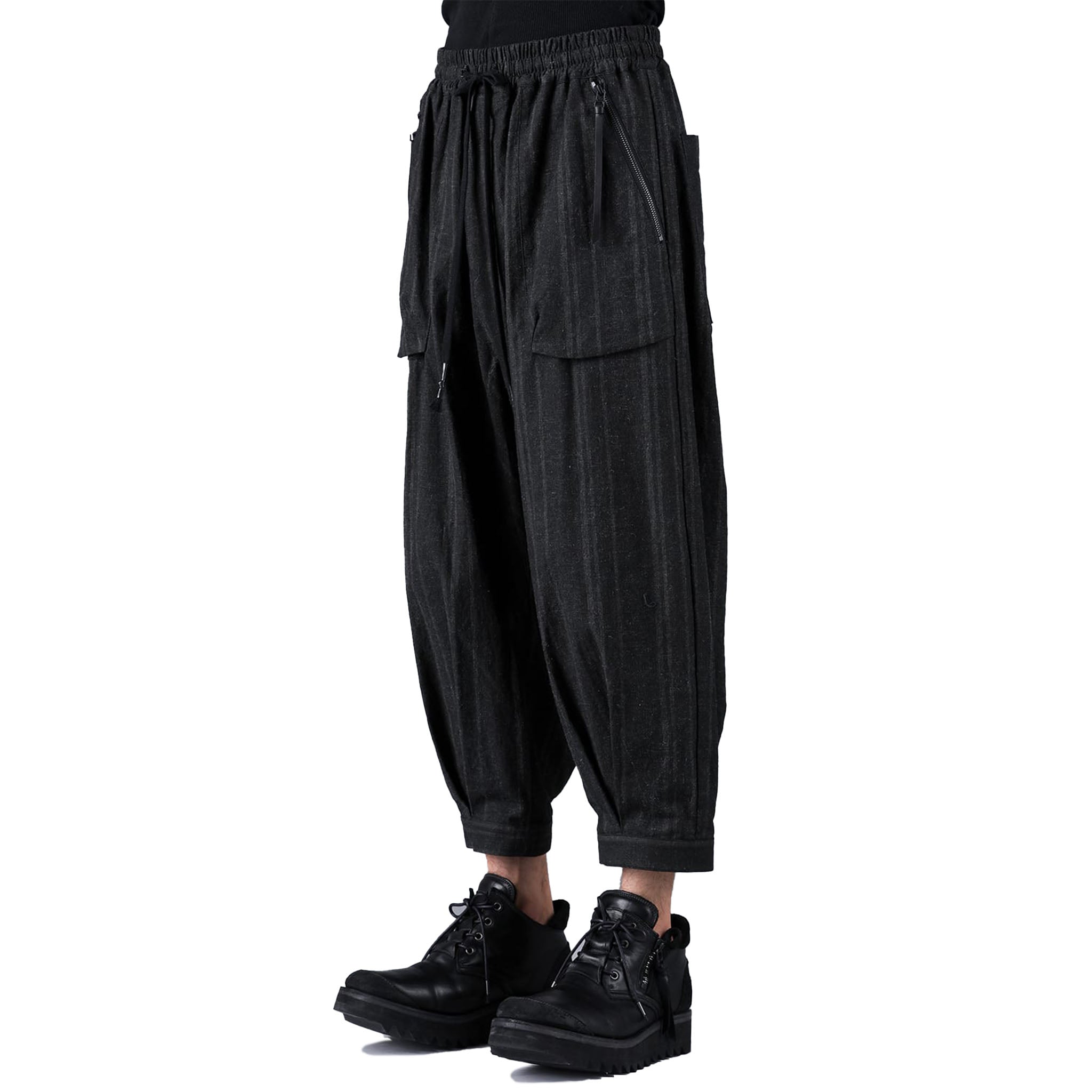 SUMI INK COATED STRIPE CROPPED TROUSER