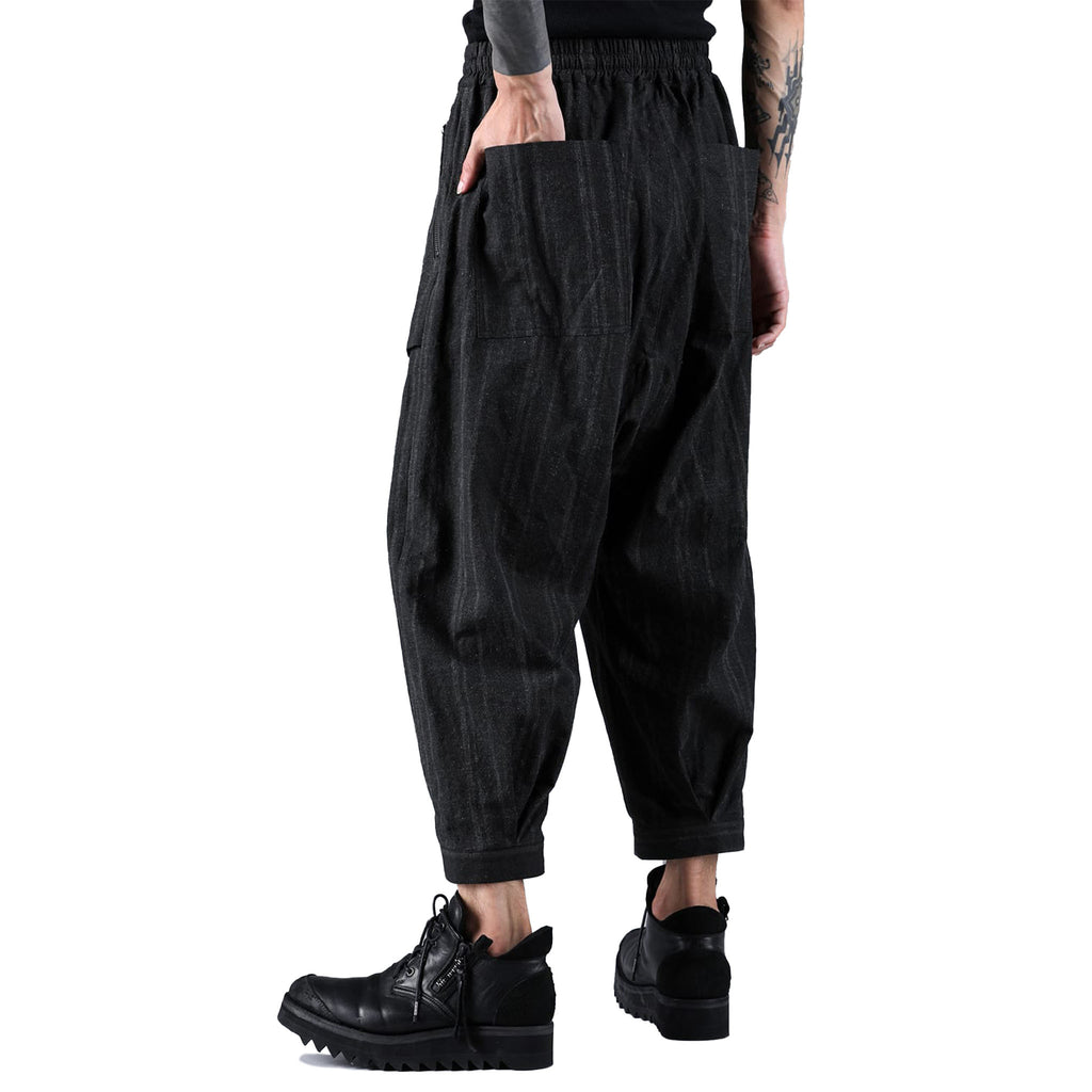 SUMI INK COATED STRIPE CROPPED TROUSER