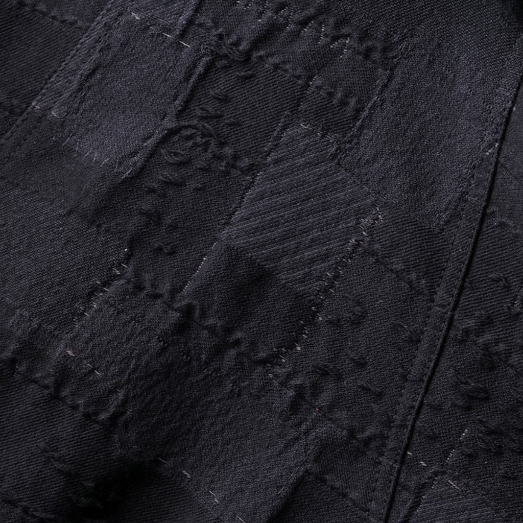 CRUST PATCHWORK JACQUARD HOOD-ATTACHED JACKET