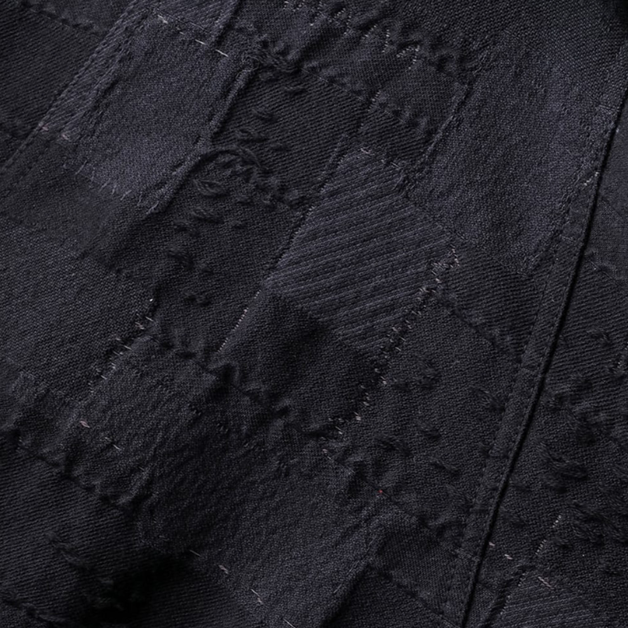CRUST PATCHWORK JACQUARD HOOD-ATTACHED JACKET